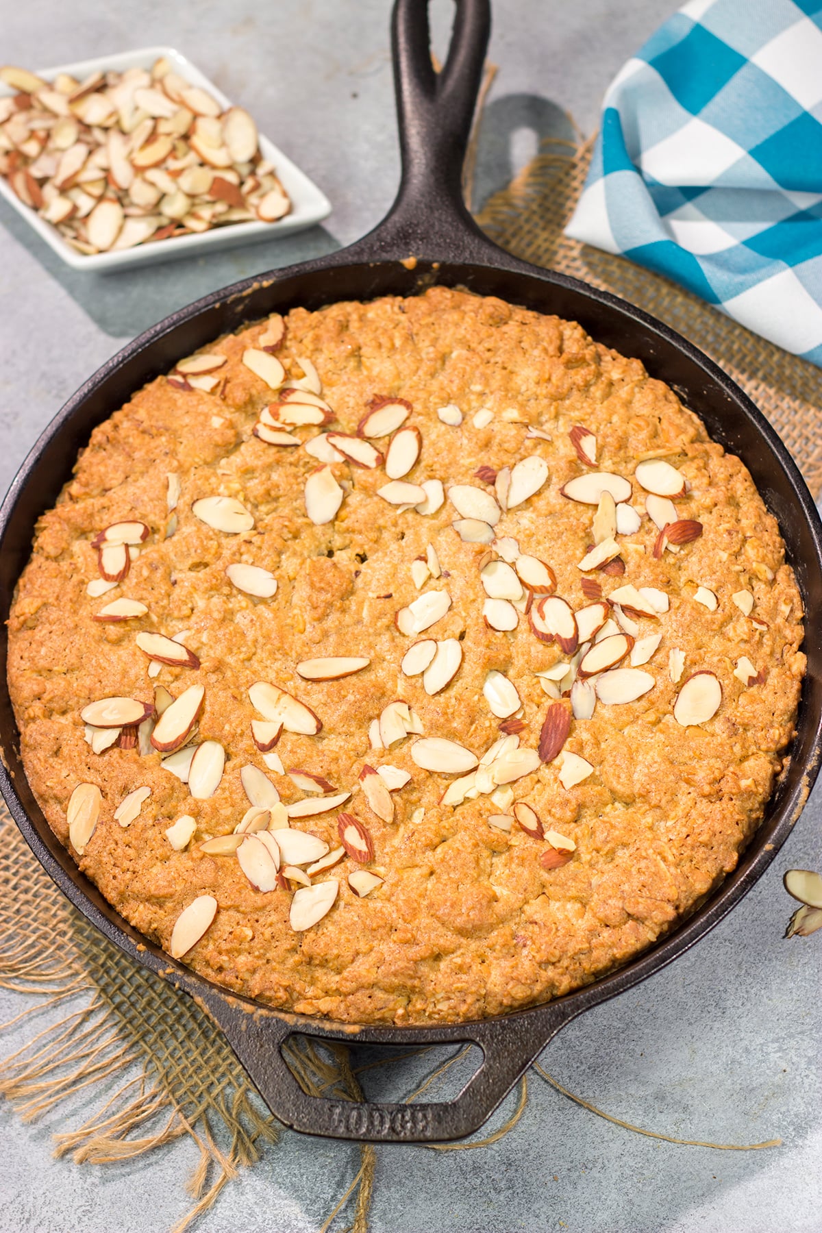 These chewy Almond Skillet Blondies feature a deep butterscotch flavor. Add in the crunchy almonds, and you've got an easy dessert recipe that will be a family favorite!