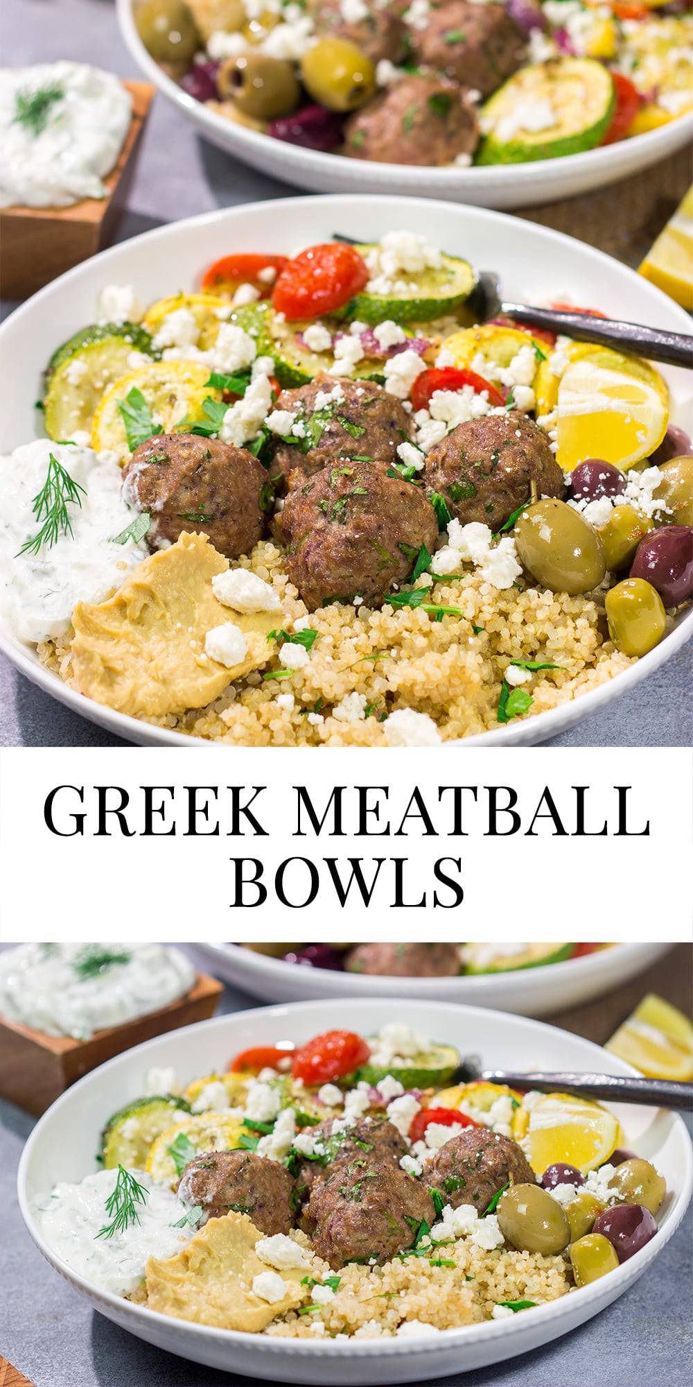 If you enjoy Greek flavors, then you'll love these Greek Meatball Bowls. The bright, bold flavors in these bowls will transport you straight to a sunny Mediterranean island!