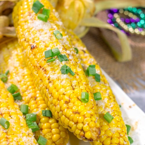 This Grilled Cajun Corn features Cajun butter rubbed on grilled corn. This makes for an excellent side dish next to juicy hamburgers or grilled hot dogs!