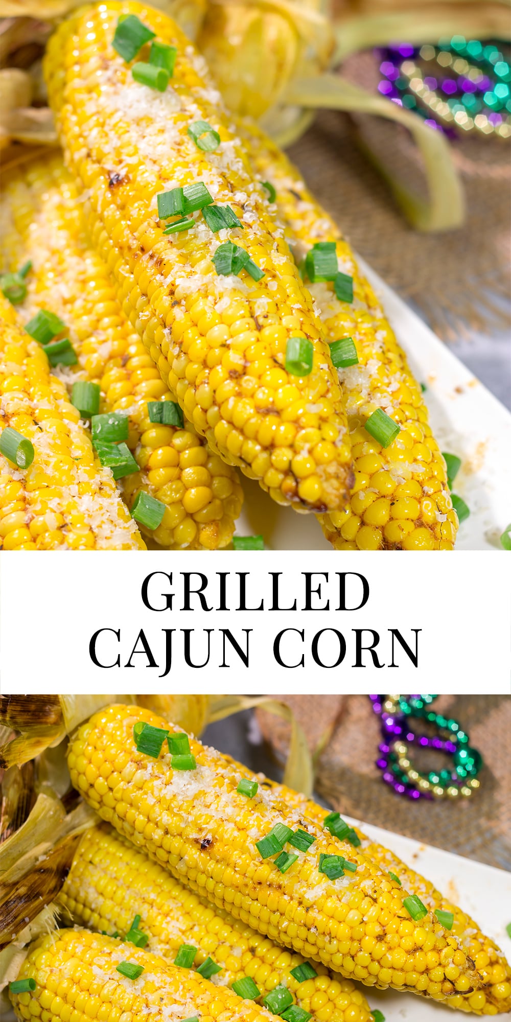 This Grilled Cajun Corn features Cajun butter rubbed on grilled corn. This makes for an excellent side dish next to juicy hamburgers or grilled hot dogs!