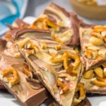 This Chocolate Peanut Butter Bark is an easy, no-bake treat that you can whip up in about 10 minutes. The layers of chocolate and peanut butter make this treat irresistible!