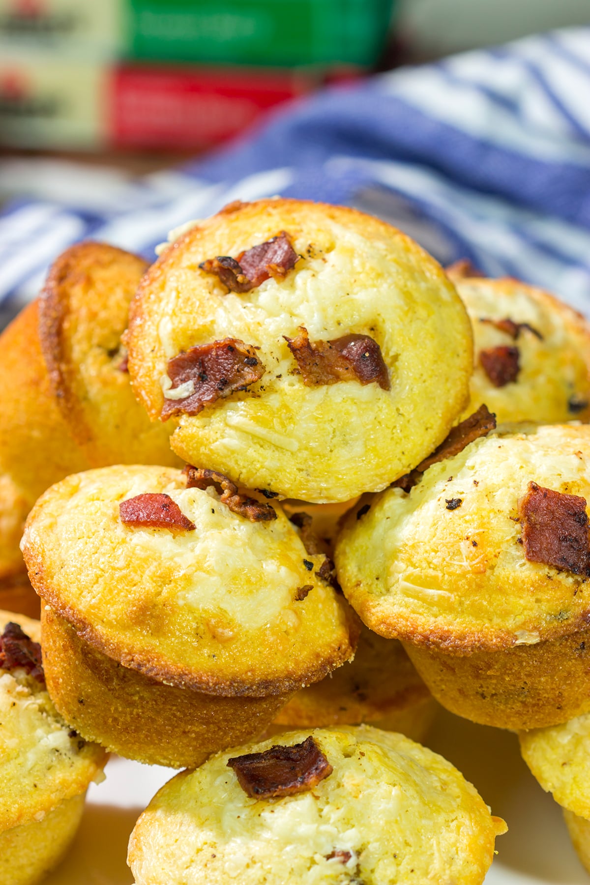 These Bacon Cheddar Cornbread Muffins are packed with crispy bacon, sharp cheddar cheese and classic cornbread flavor. They're the perfect side dish for soups and stews!